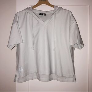 BeardedGoat: relaxed fit cropped hooded knit